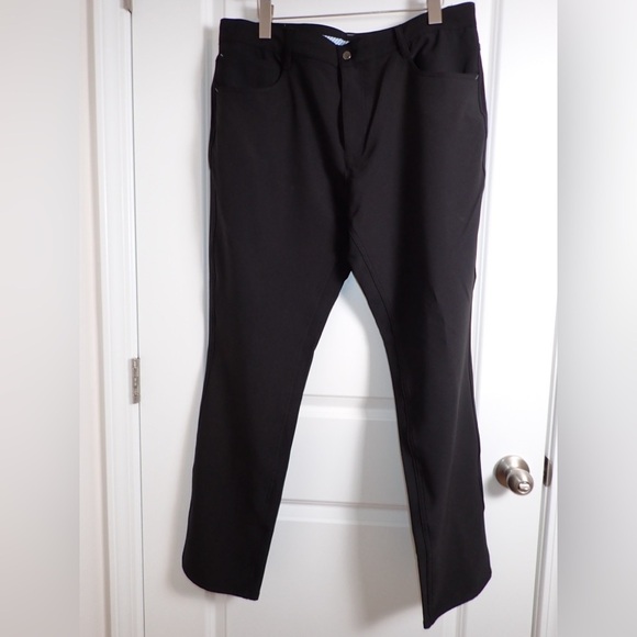 FJ FootJoy Men's Athletic Fit Performance Stretch Gold Pants Black Size 36/32 - Picture 1 of 8